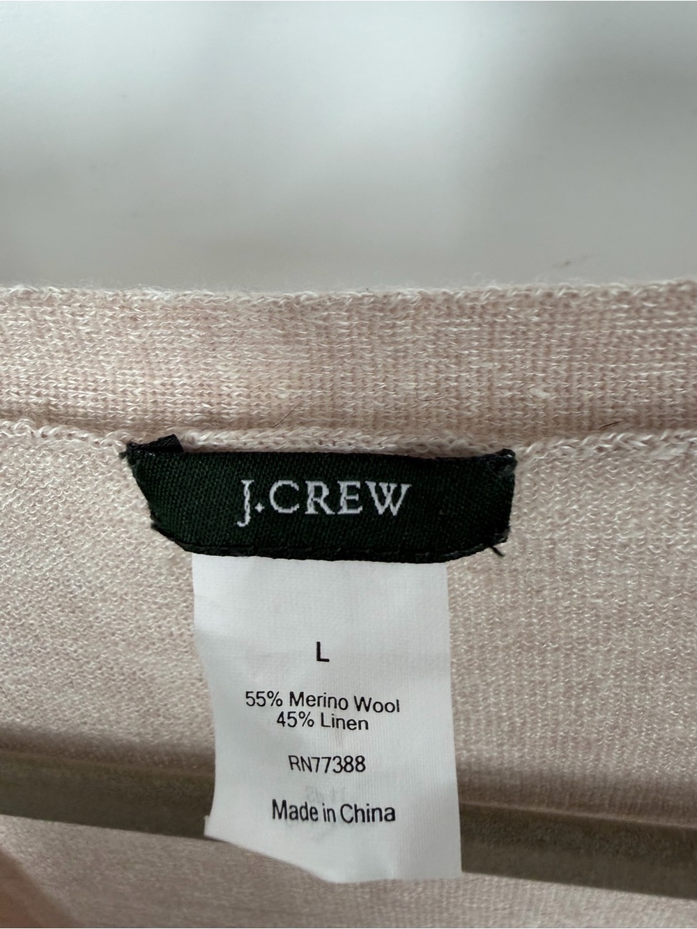 J. Crew Light Pink Merino Wool and Linen Blend Asymmetric Sweater - Picture 4 of 6